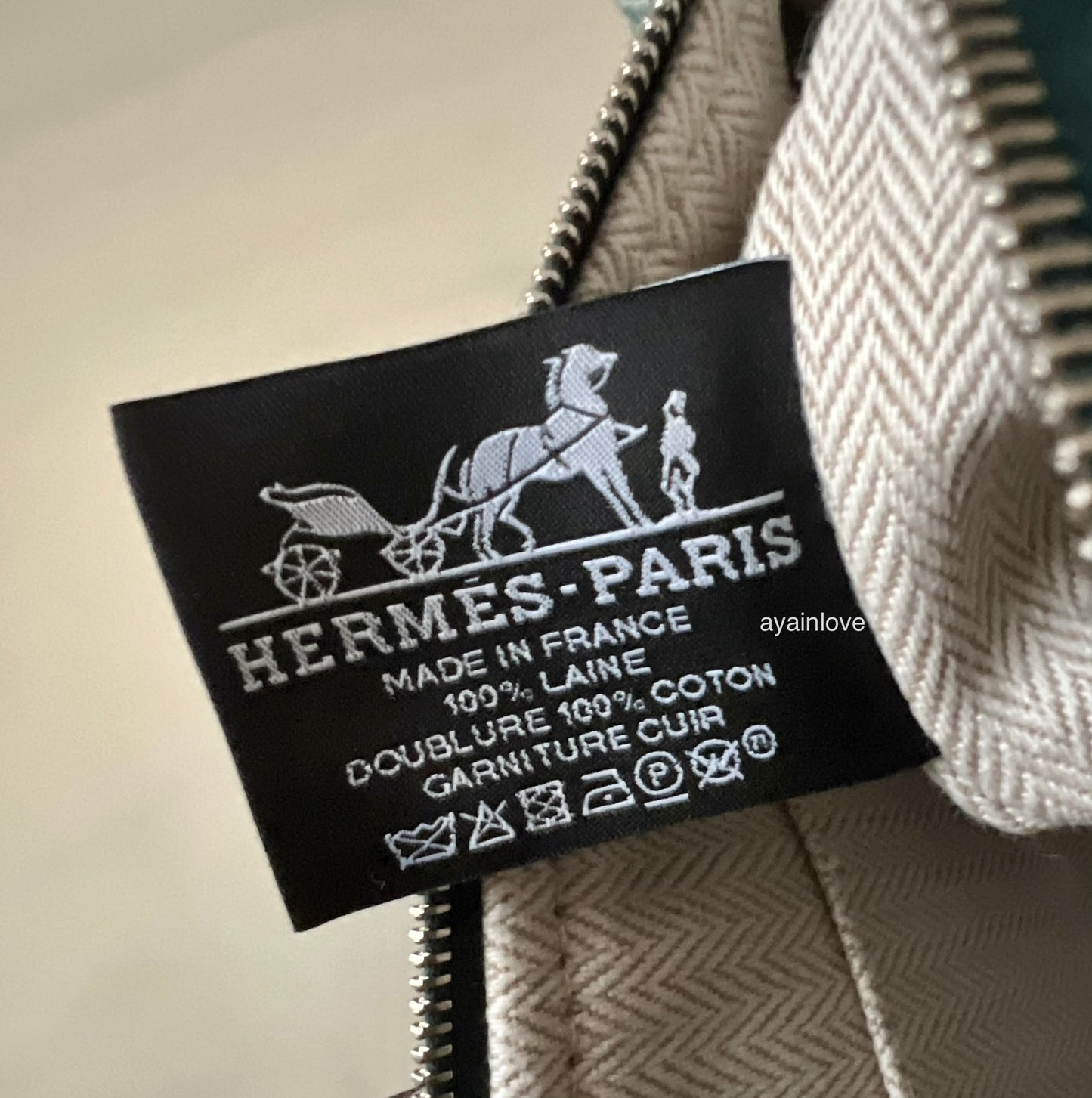 HERMES Bride-A-Brac Dark Green Multicolour Wool Au Carre Case Small PM Palladium Hardware