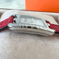 HERMES Nantucket 0.3ct Diamonds Watch Small 29mm Alligator Rogue Red Strap