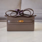 HERMES Kelly To Go 18 KTG Clutch Epsom Etoupe Gold Hardware