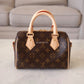 LOUIS VUITTON LV Monogram Speedy 20 Bandouliere Bag Black Strap