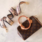 LOUIS VUITTON LV Monogram Speedy 20 Bandouliere Bag Black Strap