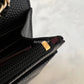 CHANEL Black Caviar Classic Microchipped Wallet On Chain Gold Hardware