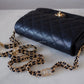 CHANEL 23C Black Caviar CC You 24cm Small Flap Bag Gold Hardware