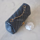 CHANEL 18B Grey Caviar Rectangular Mini Flap Bag Light Gold Hardware