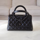 CHANEL 20A So Black Caviar Quilted Small Coco Handle 24 cm