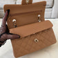 CHANEL 23P Dark Beige Caviar Small Classic Flap Light Gold Hardware