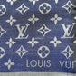 LOUIS VUITTON LV Monogram Denim Blue M71376 Silk Wool Large Shawl Scarf Stole