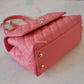 CHANEL 22A Pink Caviar Small 24cm Coco Handle Bag Light Gold Hardware