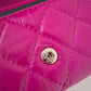 CHANEL 22A Dark Pink Fuchsia Calfskin Reissue Snap Card Holder Brushed Gold Hardware