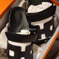 HERMES Black Noir Chypre Calfskin Sandals Size 37.5EU