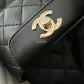 CHANEL Black Gold CC Turnlock Quilted Slides Mules Sandals Size 38.5 EU