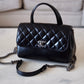 CHANEL Black Small Aged Shiny Calfskin Pilot Essentials Double Sided Flap Bag Ruthenium Hardware