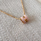 HERMES H Pop Mini Pink Rose Dragee Necklace Gold Hardware