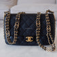 CHANEL 23C Black Caviar CC You 24cm Small Flap Bag Gold Hardware