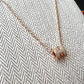 HERMES Mini H Pop Marron Glace Necklace Rose Gold Hardware