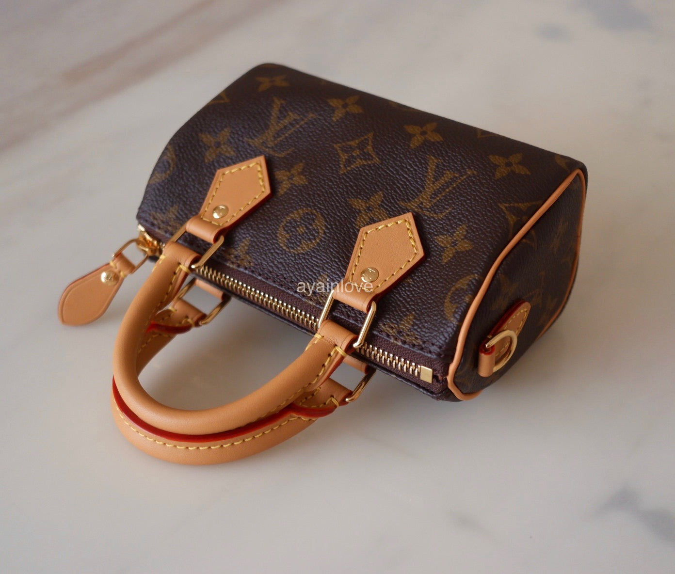 LOUIS VUITTON LV Nano Speedy *New Version* Monogram Canvas Bag Detachable Strap