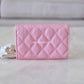 CHANEL 19S Iridescent Pink Caviar Small Snap Card Holder Light Gold Hardware