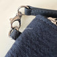 CHANEL Navy Blue Canvas Small Medium 34 cm Deauville *Microchipped* Tote Bag Silver Hardware