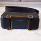 HERMES Geta Black Noir Chevre Mysore Goat Skin Gold Hardware Z Stamp