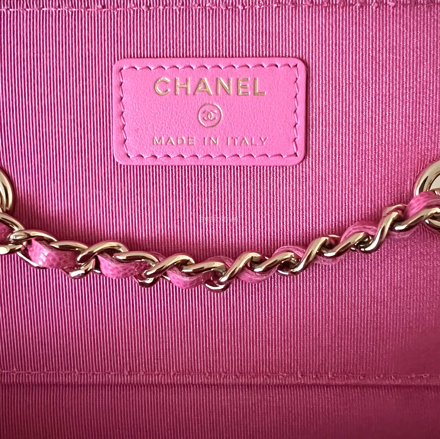 CHANEL 20S Pink Caviar Rectangular Vanity On Chain Light Gold Hardware