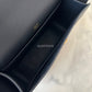 HERMES Geta Black Noir Chevre Mysore Goat Skin Gold Hardware Z Stamp