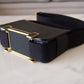 HERMES Geta Black Noir Chevre Mysore Goat Skin Gold Hardware Z Stamp