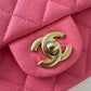 CHANEL 21S Pink Caviar Top Handle Rectangular Mini Brushed Gold Hardware