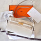 HERMES Kelly To Go 18 KTG Clutch Epsom Craie Gold Hardware