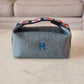 HERMES Bride-A-Brac Dark Green Multicolour Wool Au Carre Case Small PM Palladium Hardware