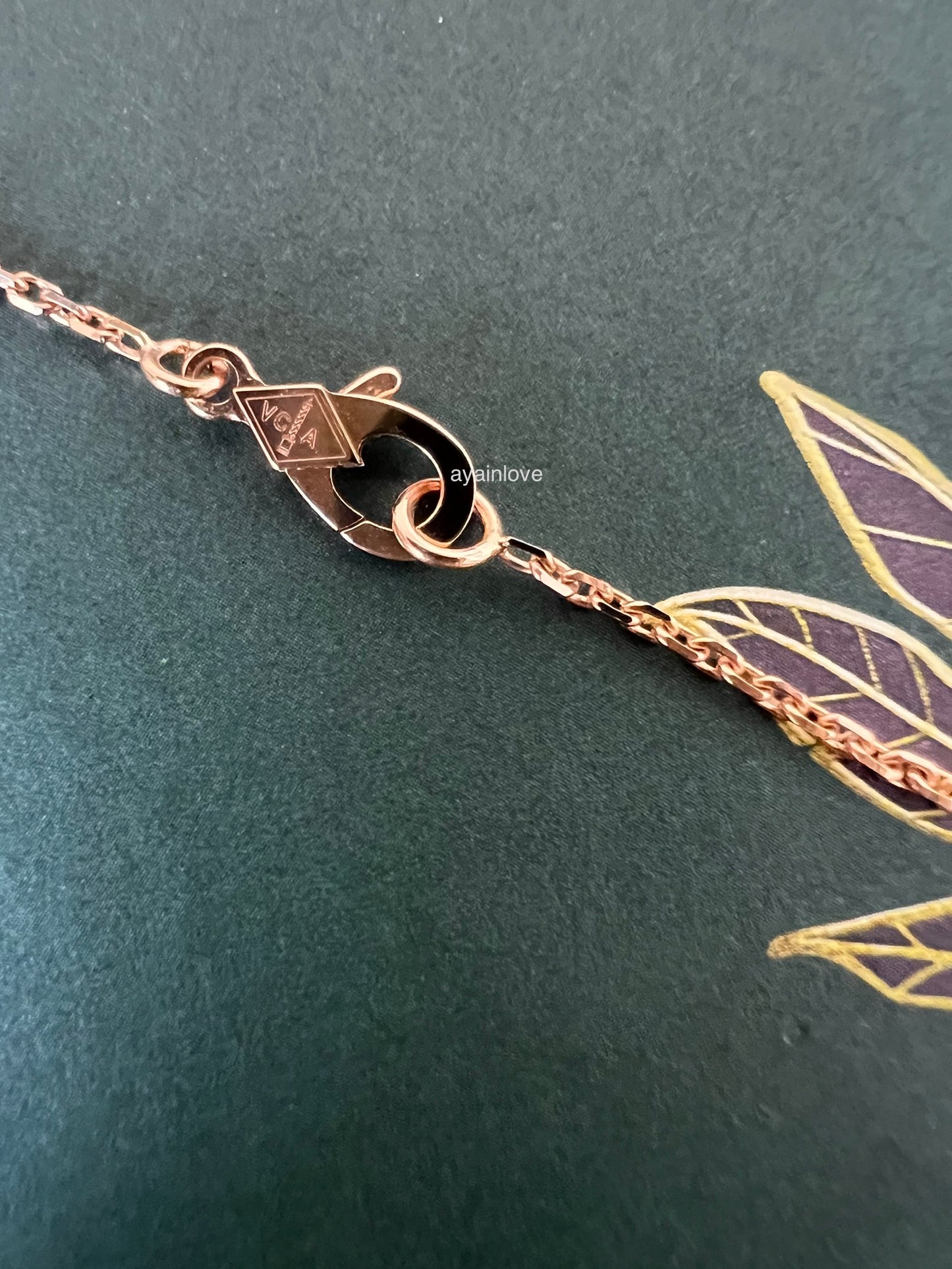 VAN CLEEF ARPELS VCA 18KT Rose Gold Limited 2023 Holiday Pendant Necklace Silver Obsidian Diamond Vintage Alhambra