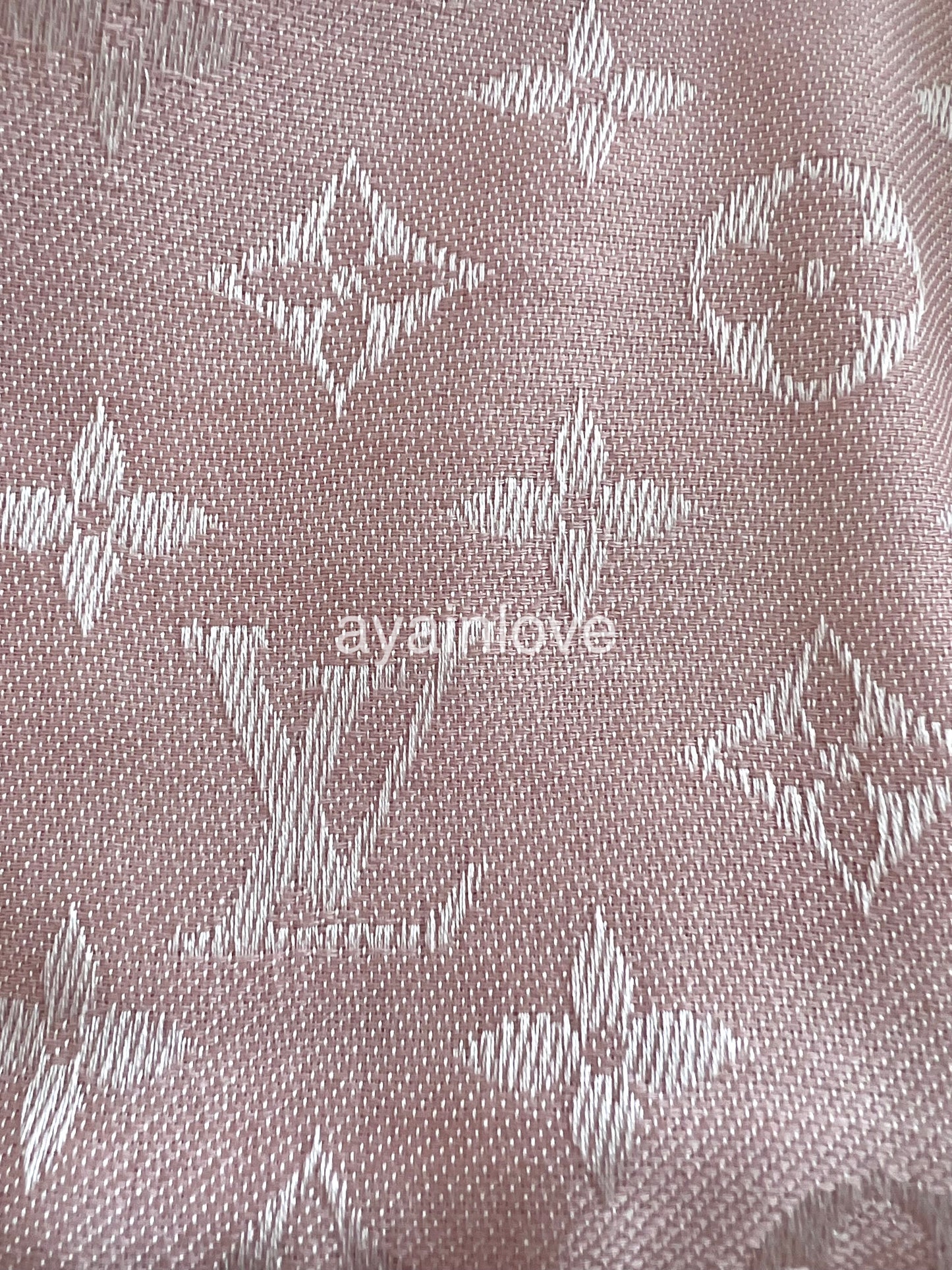 LOUIS VUITTON LV Monogram Denim Rose Light Pink M72046 Silk Wool Large Shawl Scarf Stole