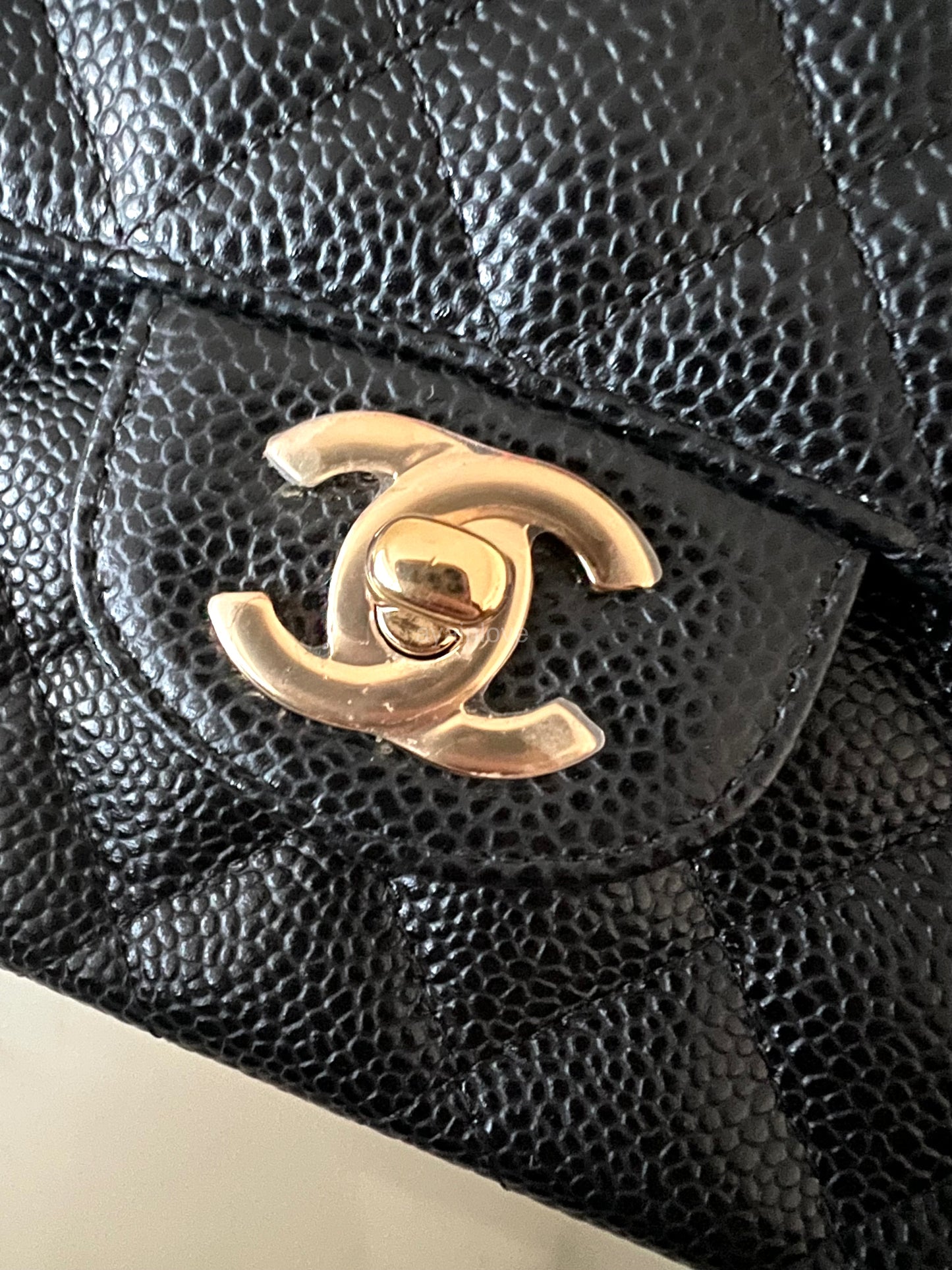 CHANEL Black Caviar Medium/Large Classic Flap Gold Hardware