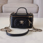 CHANEL Black Caviar Cargo Top Handle Rectangular Vanity 2023 Gold Hardware