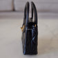 CHANEL 23K Black Shiny Calf Skin Micro Shopping Bag Kelly Clutch on Chain Gold Hardware