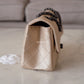 CHANEL 19K Iridescent Light Beige Sheepskin 2.55 Reissue 224 Mini Flap Bag Ruthenium Hardware