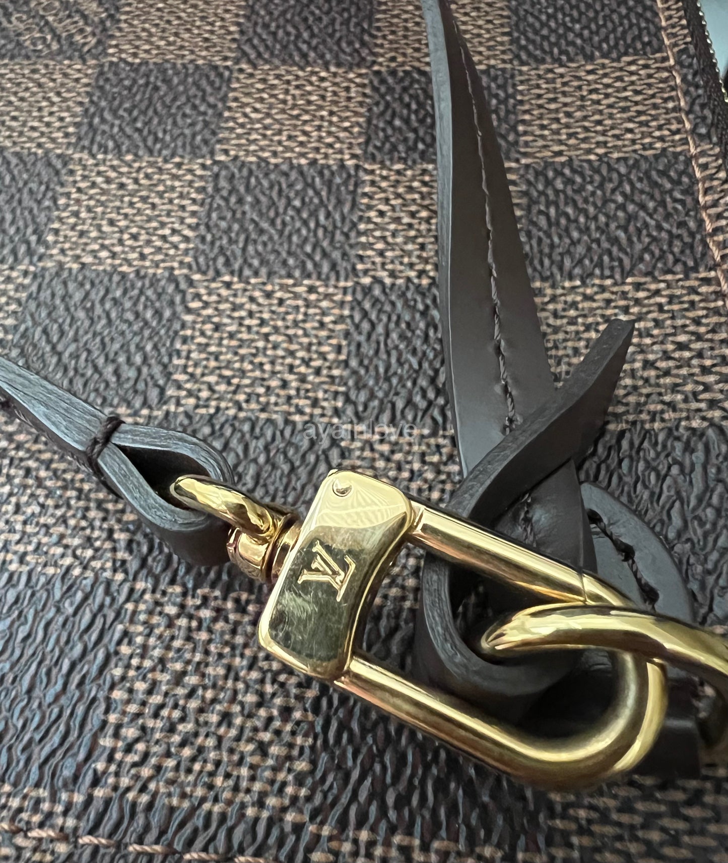 LOUIS VUITTON Neverfull PM Damier Ebene Gold Hardware