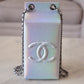 CHANEL 14K Limited Edition Runway Iridescent Silver Goatskin Lait de Coco Milk Carton Bag Shiny Ruthenium Hardware