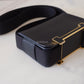 HERMES Geta Black Noir Chevre Mysore Goat Skin Gold Hardware Z Stamp