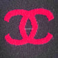 CHANEL 21P Cashmere Navy Blue Pink CC Logo Sweater Pullover Knitwear Size 42FR