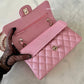 CHANEL 19S Iridescent Pink Caviar Small Classic Flap Light Gold Hardware