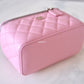 CHANEL 22C Pink Caviar Classic Rectangular Vanity On Chain Light Gold Hardware