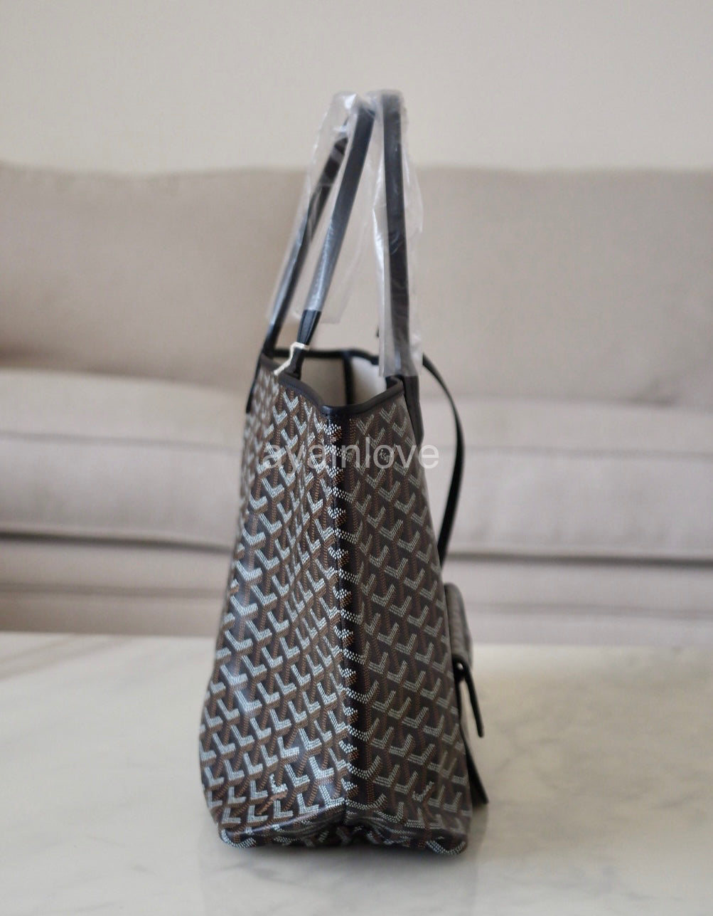 GOYARD St Saint Louis PM Black Tote Bag