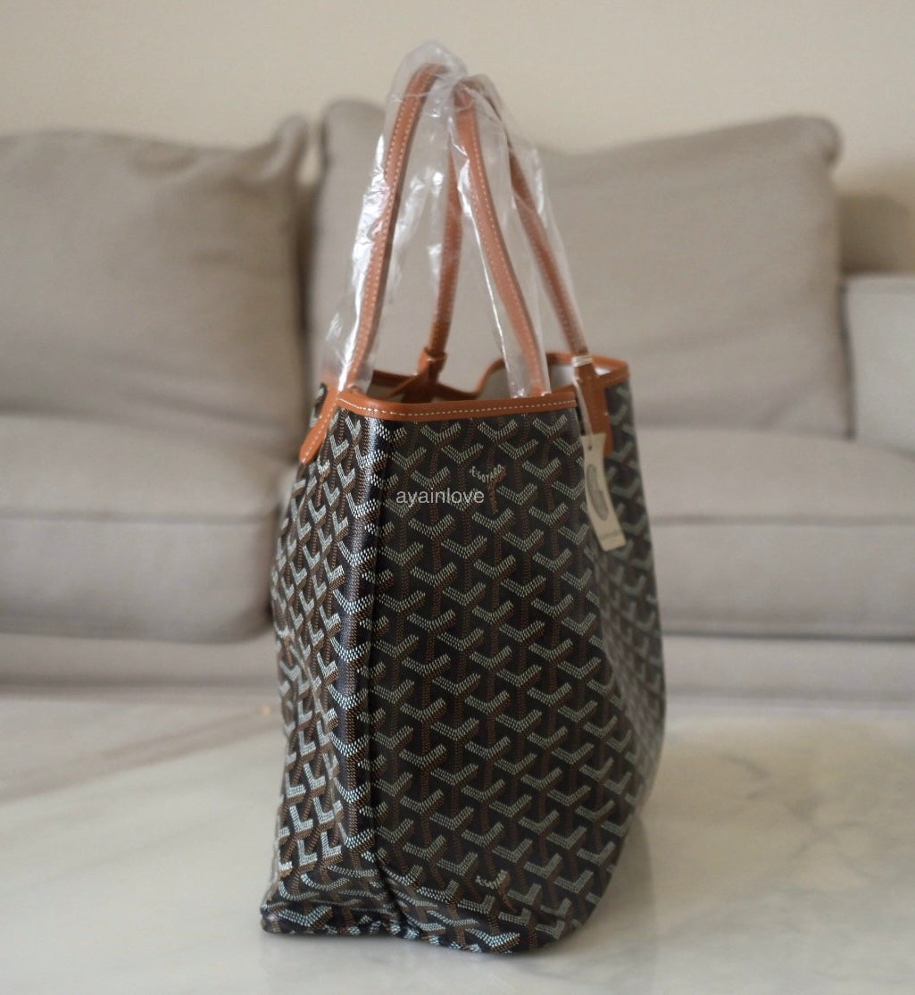 GOYARD St Saint Louis PM Brown and Black Tote Bag 2024