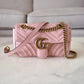 Gucci GG Marmont Mini Matelassé Pink Leather Shoulder Bag