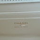 CHANEL 23P White Caviar Kelly Clutch Top Handle with Chain Light Gold Hardware