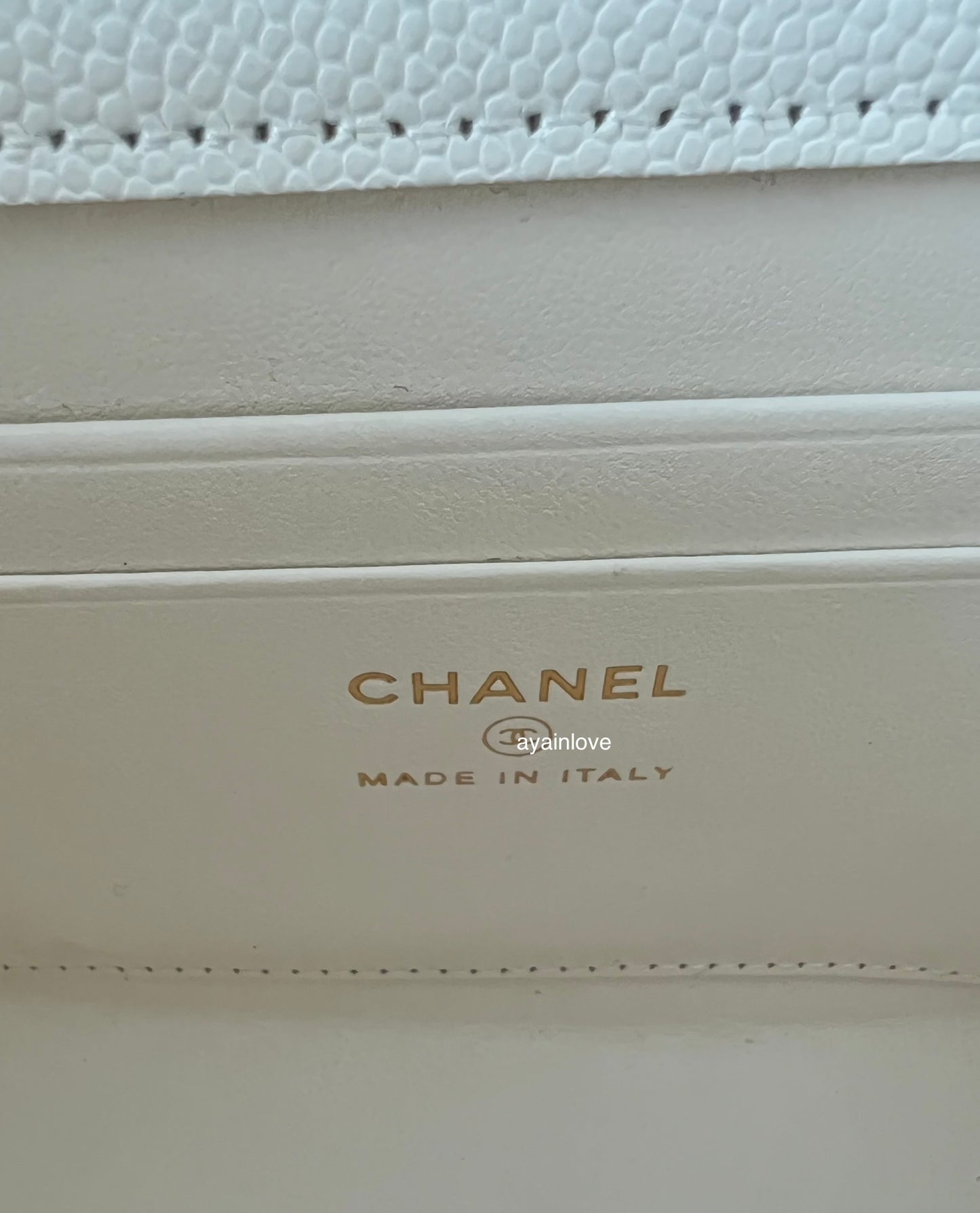 CHANEL 23P White Caviar Kelly Clutch Top Handle with Chain Light Gold Hardware