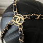 CHANEL 2019 Limited Edition Black Gold CC Logo Basketball and Black Chain Harness Gold Hardware