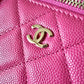 CHANEL 20S Pink Caviar Rectangular Vanity On Chain Light Gold Hardware