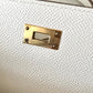 HERMES Kelly To Go 18 KTG Clutch Epsom Craie Gold Hardware