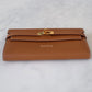 HERMES Kelly Long Wallet Gold Epsom Gold Hardware Z Stamp